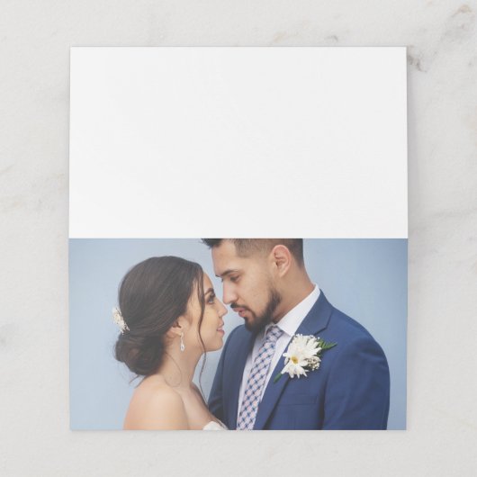 Customized Couple Wedding Photo Plaatskaartje (Buitenkant ongevouwen)