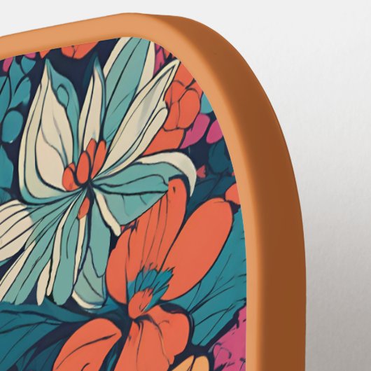 Customized Cute Floral Dark Flowers Pickleball Paddle (Links Detail)