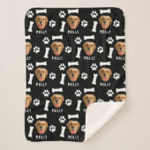 Customized Dog Pet Photo & Name Black Sherpa Deken (Voorkant)