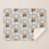 Customized Dog Pet Photo & Name Gray Sherpa Deken (Voorkant (horizontaal))