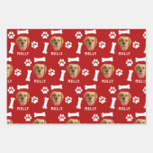 Customized Dog Pet Photo & Name Red Inpakpapier Vel (Voorkant 2)