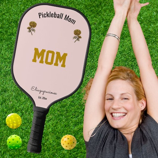 Customized Elegant Cute Pink Pickleball Mom Gift Pickleball Paddle
