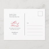 Customized Family Name 1 Photo Year Elegant Script Feestdagenkaart (Achterkant)