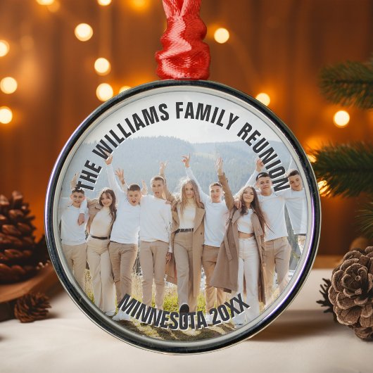 Customized Family Reunion Photo 2025 Christmas Metalen Ornament
