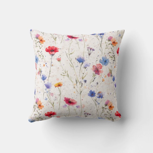 Customized Floral Colorful Throw Pillow Kussen (Achterkant)