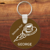 Customized Flying Coffee Saucer Brown Sleutelhanger (Voorkant)