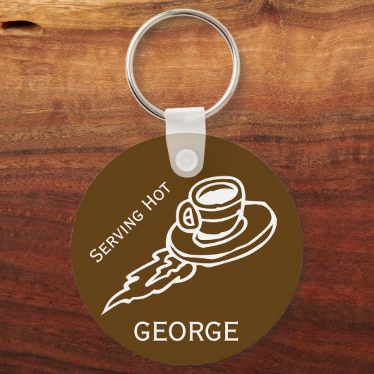 Customized Flying Coffee Saucer Brown Sleutelhanger (Voorkant)