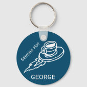 Customized Flying Coffee Saucer Navy Sleutelhanger (Voorkant)