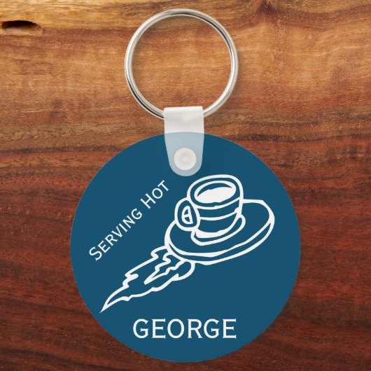 Customized Flying Coffee Saucer Navy Sleutelhanger (Voorkant)