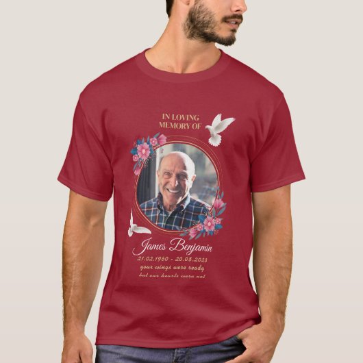 Customized Funeral, Personalized Memorial T-shirt (Voorkant)