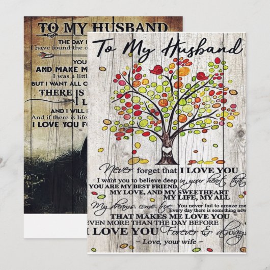 Customized Gift, To My Husband Letter Feestdagenkaart (Voorkant / Achterkant)