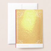 Customized Gold Horse Red Chinese New Year   Folie Kaarten (Met envelop)
