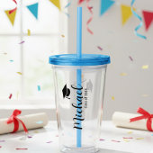 Customized graduation mug with lid acryl drinkbeker