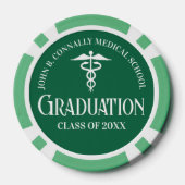 Customized Green Medical School Graduation Party Poker Chips (Achterkant)