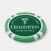 Customized Green Medical School Graduation Party Poker Chips (Enkel)