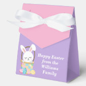 Customized Happy Easter Bunny Pink Purple Party Bedankdoosjes (Voorkant)