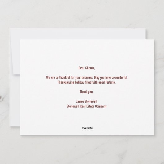 Customized Happy Thanksgiving Autumn Leaf Business Feestdagenkaart (Achterkant)