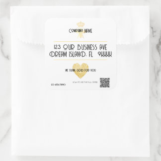 Customized HEART Thank GOD For YOU Business Return Vierkante Sticker