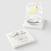 Customized Home Sweet Home Stenen Onderzetter (Zijkant)
