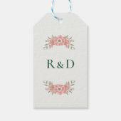 Customized Initials Blush Garden Wedding Favor Cadeaulabel (Achterkant)
