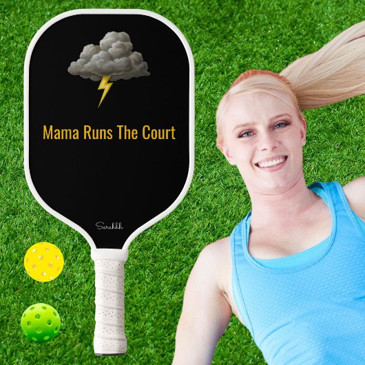Customized Mama Runs The Court Pickleball Mom Gift Paddle