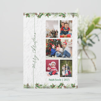 Customized Merry Christmas Photo Card Feestdagenkaart