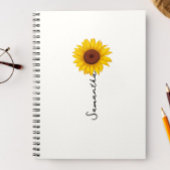 Customized minimal sunflower notebook, personalize notitieboek