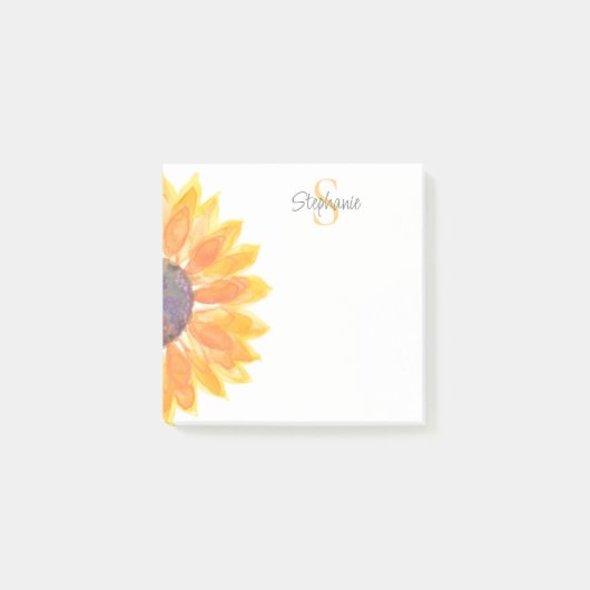 Customized Monogram Floral Post-it® Notes (Voorkant)