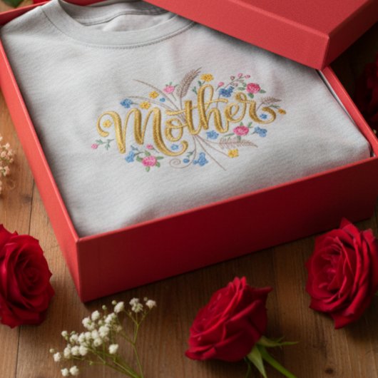 Customized Mother Flower Design T-Shirt