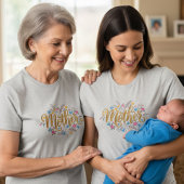 Customized Mother Flower Design T-Shirt