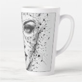 Customized Music Sheet Face Art Black White Artist Latte Mok (Rechts)