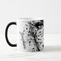 Customized Music Sheet Face Art Black White Artist