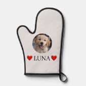 Customized My Dog Photo & Name Oven Mitt Ovenwant (Voorkant)