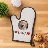 Customized My Dog Photo & Name Oven Mitt Ovenwant (Top down)