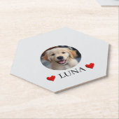 Customized My Dog with Photo & Name Paper Coaster Kartonnen Onderzetters (Schuin)