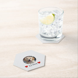 Customized My Dog with Photo & Name Paper Coaster Kartonnen Onderzetters