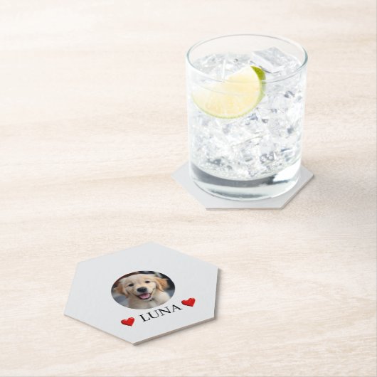 Customized My Dog with Photo & Name Paper Coaster Kartonnen Onderzetters (Insitu)