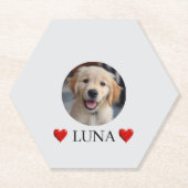 Customized My Dog with Photo & Name Paper Coaster Kartonnen Onderzetters (Voorkant)