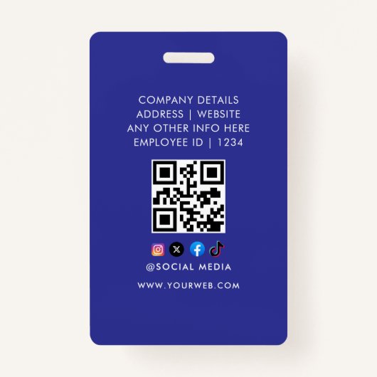 Customized Name and Photo | Company Security Badge (Achterkant)