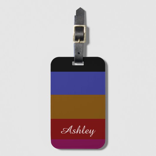 Customized Name Colourful Stylish Modern Elegant Bagagelabel (Voorkant (verticaal))