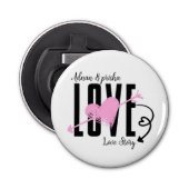 Customized name love pin button bottle opener (Voorkant)