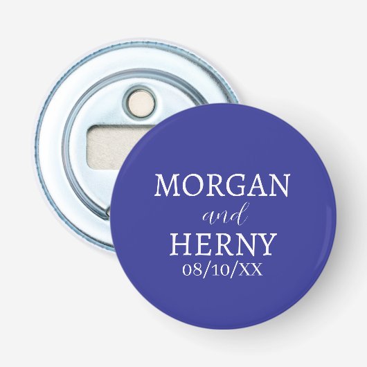 CUSTOMIZED NAME STYLISH MODERN WEDDING  BUTTON FLESOPENER (Voorkant)