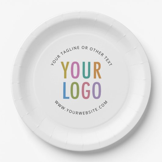 Customized Paper Plates Business Logo Printed Bulk Papieren Bordje (Voorkant)