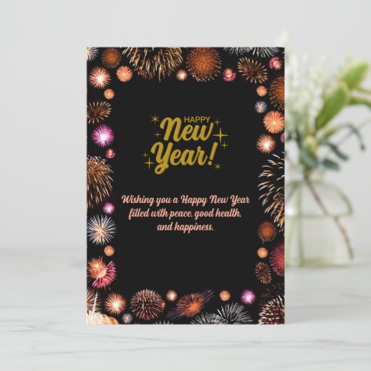 Customized & Personalized Happy New Year Greeting  Feestdagenkaart (Staand voorkant)