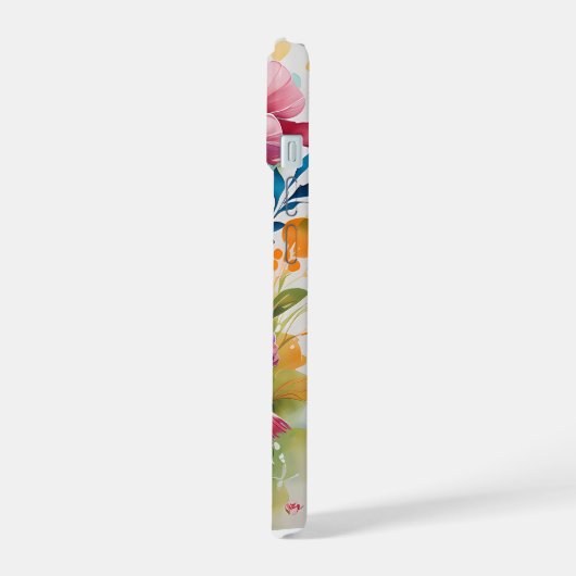 Customized Phone Case Floral Design iPhone 15 Case (Linkerkant)