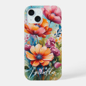 Customized Phone Case Floral Design iPhone 15 Case (Achterkant)