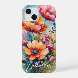 Customized Phone Case Floral Design iPhone 15 Case