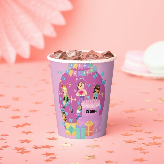 Customized PKXD Style Happy Birthday  Papieren Bekers (Insitu)