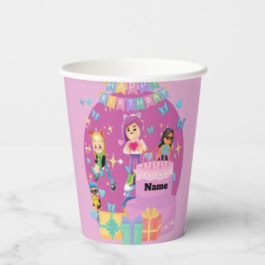 Customized PKXD Style Happy Birthday  Papieren Bekers (Achterkant)