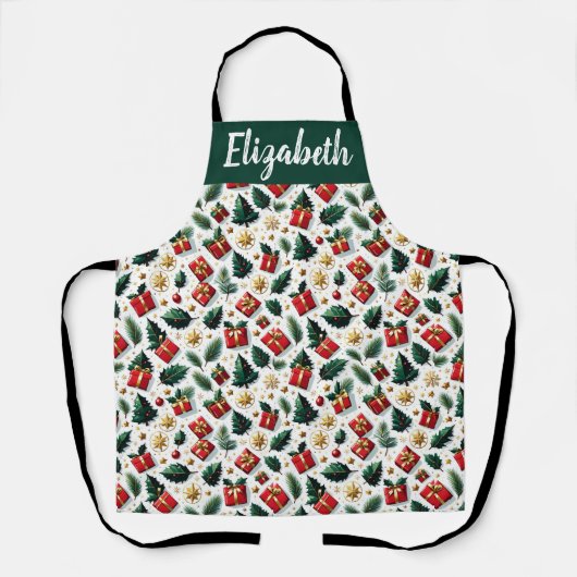 Customized Playful Christmas Apron Schort (Voorkant)
